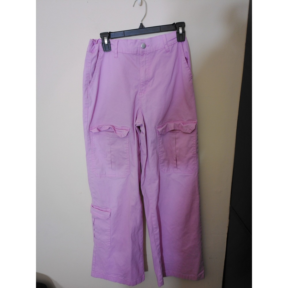 Forever 21 Cargo Pants Womens Medium Pink Utility Straight Leg Streetwear 2085